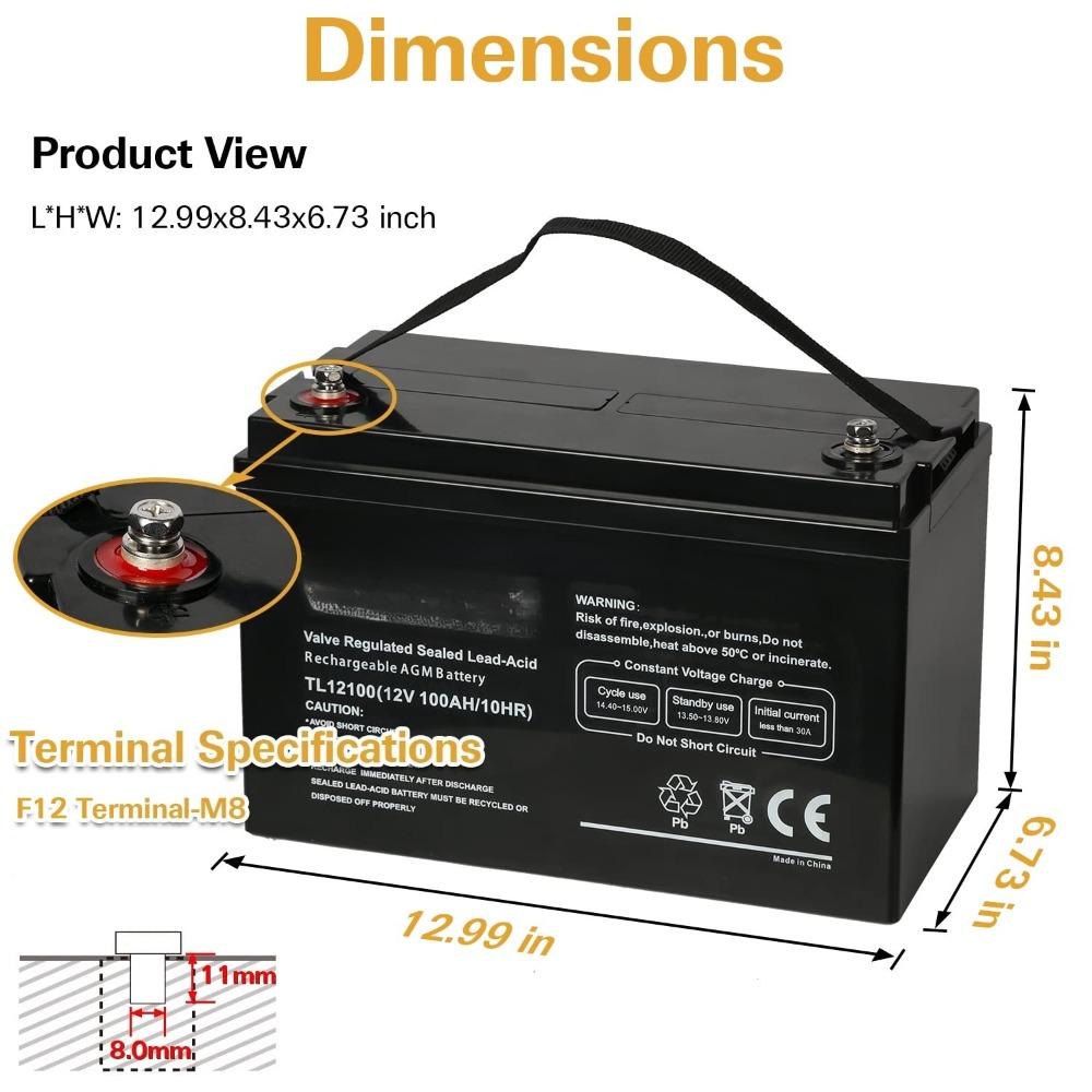 Deep Cycle AGM 12 Volt 100Ah B - Agm Deep Cycle Battery recension och pris