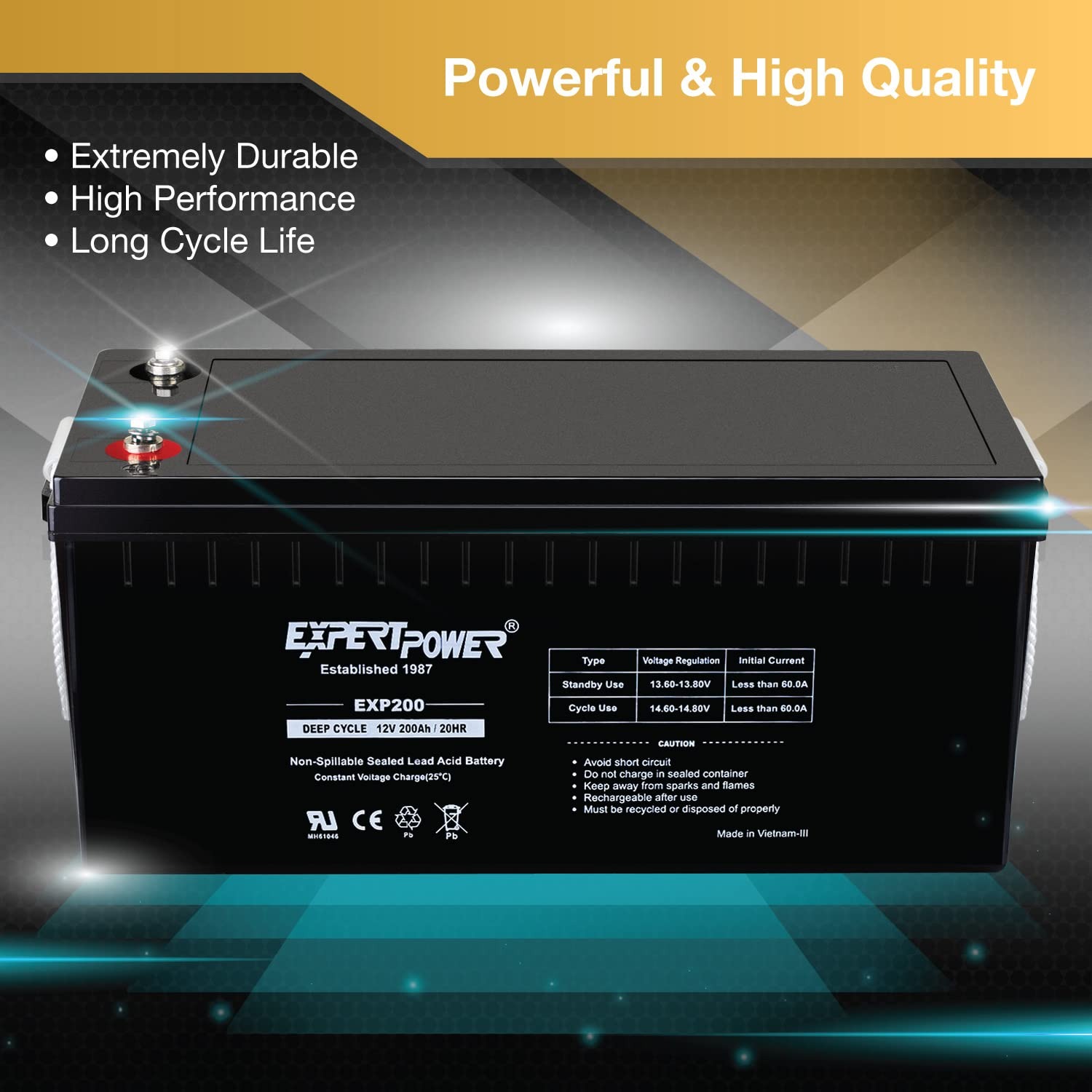EXP200 12V 200Ah AGM Deep Cycl - Agm Deep Cycle Battery recension och pris