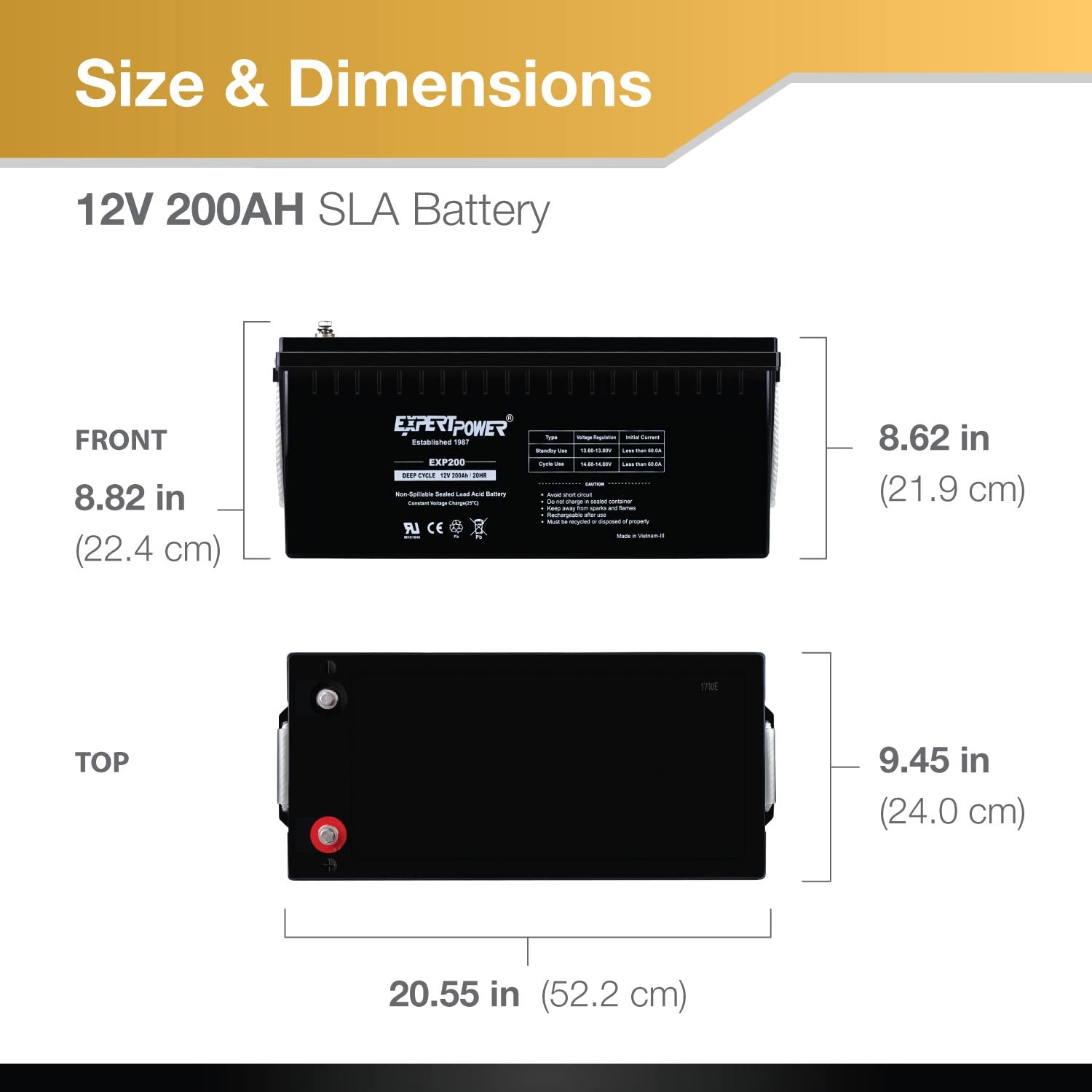 EXP200 12V 200Ah AGM Deep Cycl - Agm Deep Cycle Battery recension och pris