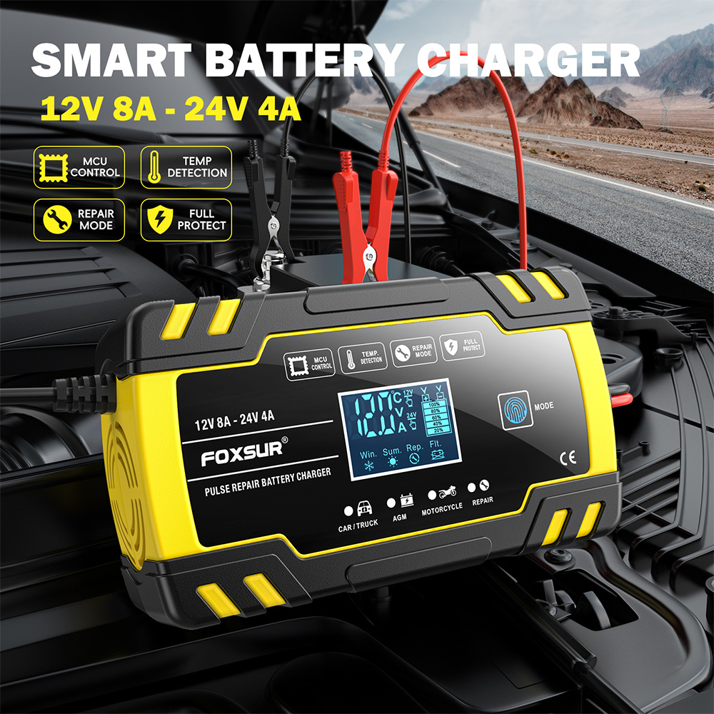 FOXSUR FBC122408D 12V 8A 24V 4 - Agm Deep Cycle Battery recension och pris